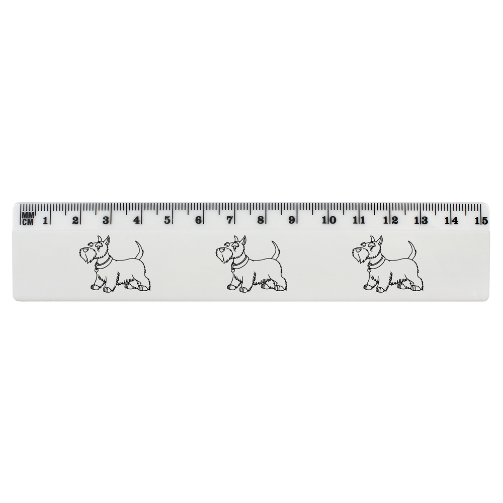 'Scottish Terrier Dog' 15cm (6 Inch) White Plastic Ruler (RL00029463)