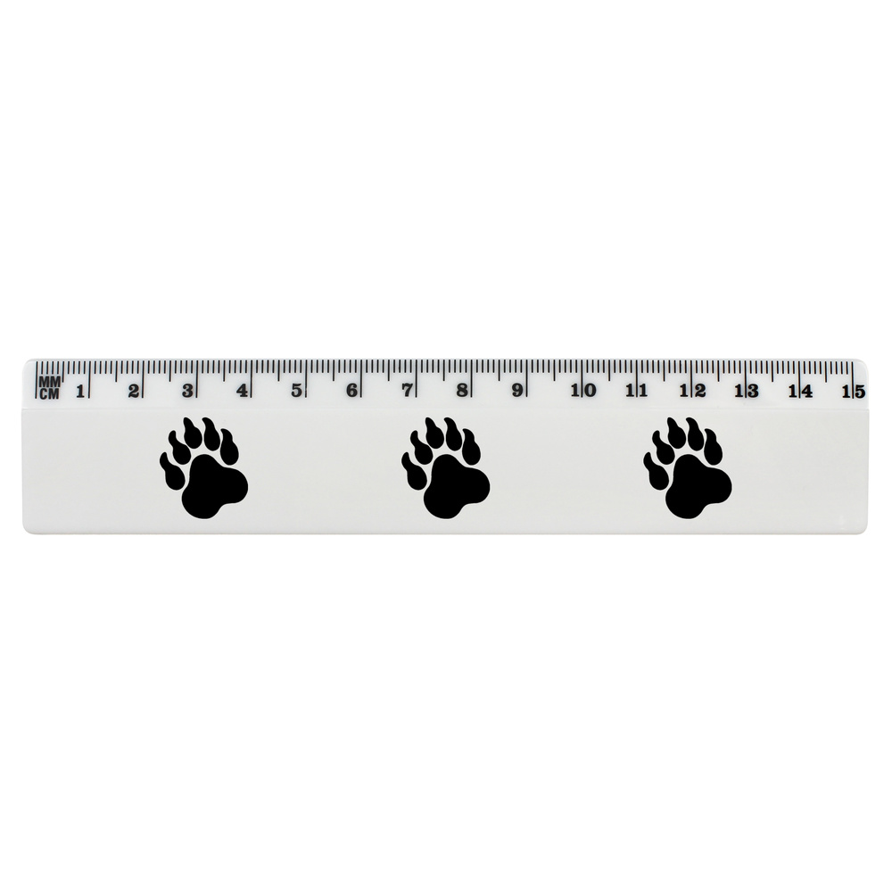 'Paw Print' 15cm (6 Inch) White Plastic Ruler (RL00029969)