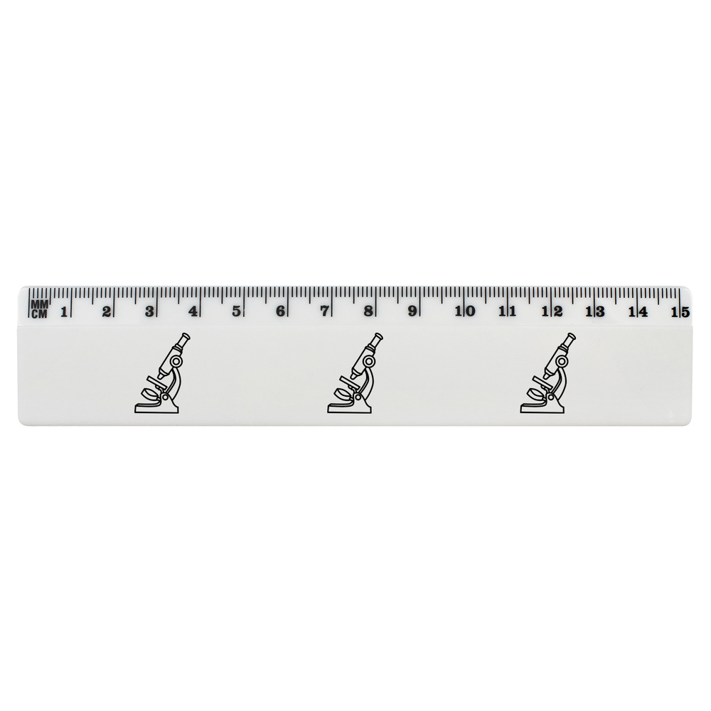 'Microscope' 15cm (6 Inch) White Plastic Ruler (RL00030259)