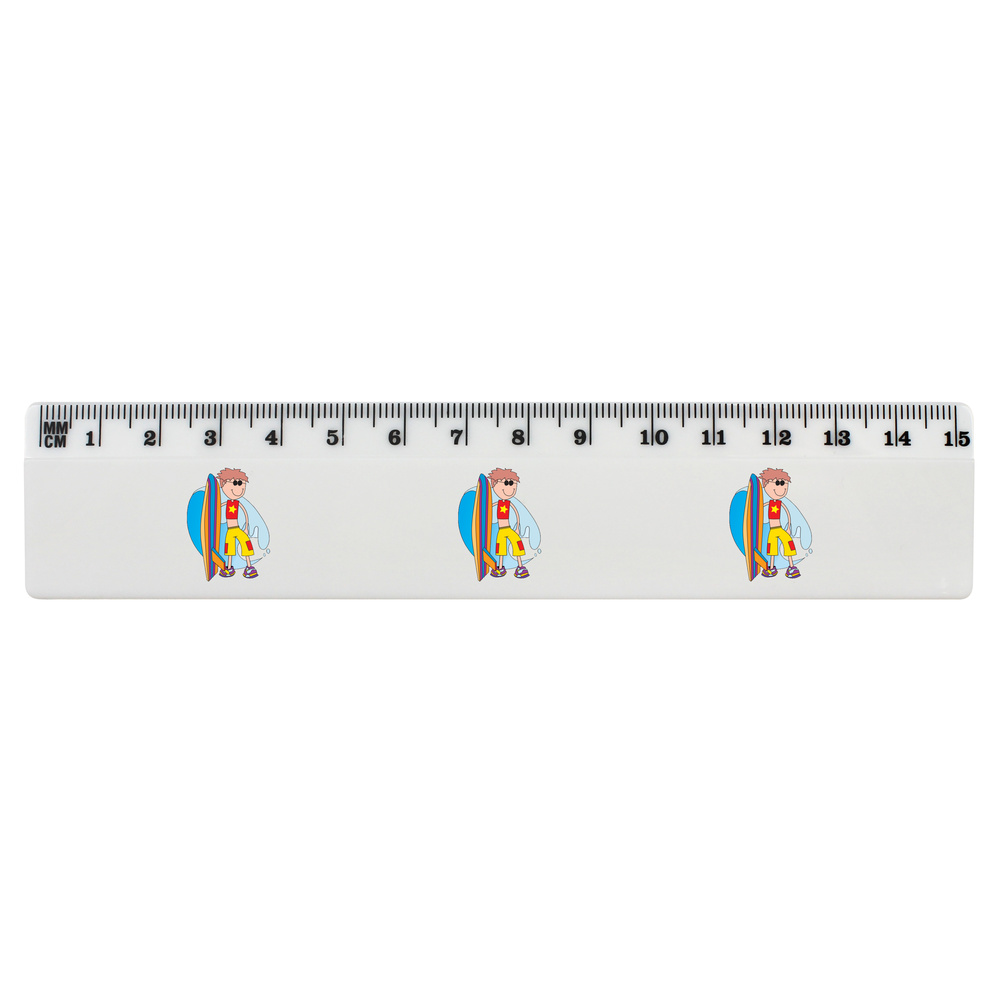 'Surf Boy' White Plastic Ruler (RL020358)