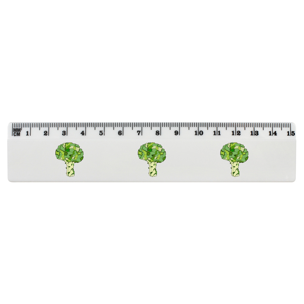 'Broccoli' 15cm (6 Inch) White Plastic Ruler (RL00035459)