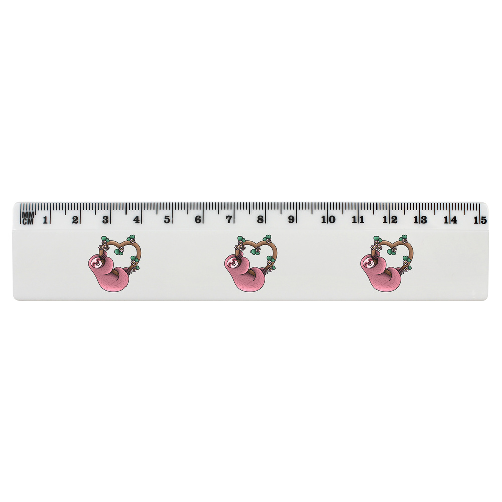 'Sloth Love' White Plastic Ruler (RL022859)