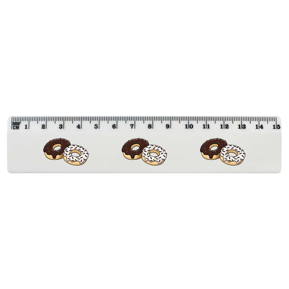 'Doughnuts' White Plastic Ruler (RL023007)