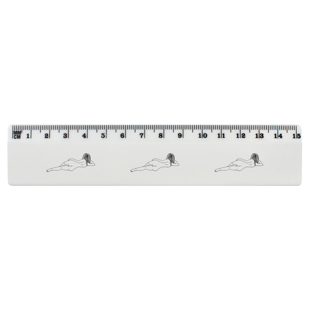'Naked Woman' 15cm (6 Inch) White Plastic Ruler (RL00038675)