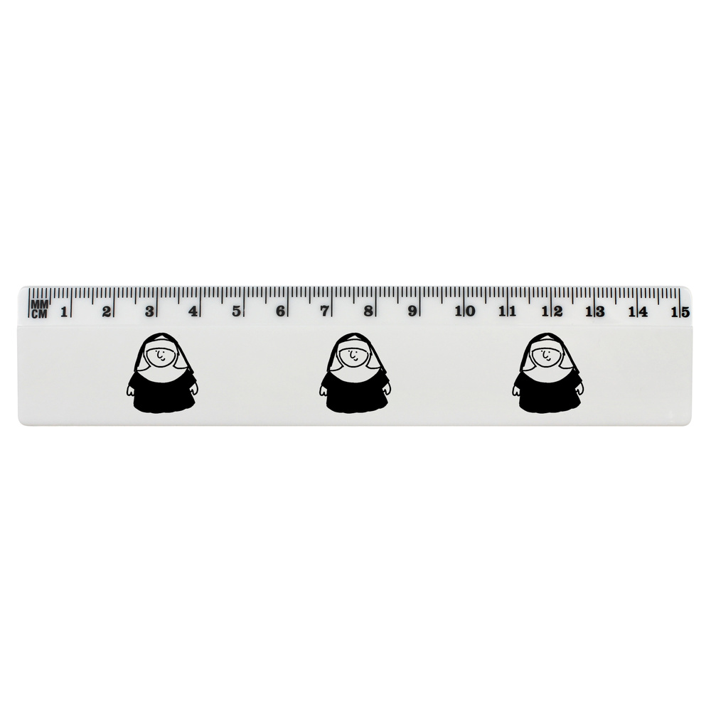 'Cute Nun' White Plastic Ruler (RL023246)