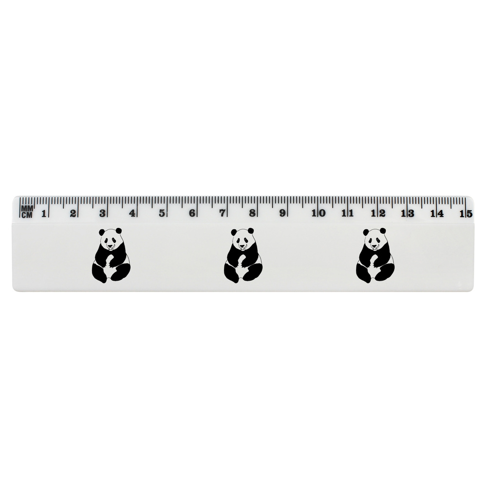 'Happy Panda' 15cm (6 Inch) White Plastic Ruler (RL00039255)