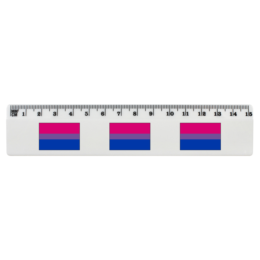 'Bisexual Pride Flag' 15cm (6 Inch) White Plastic Ruler (RL00039389)