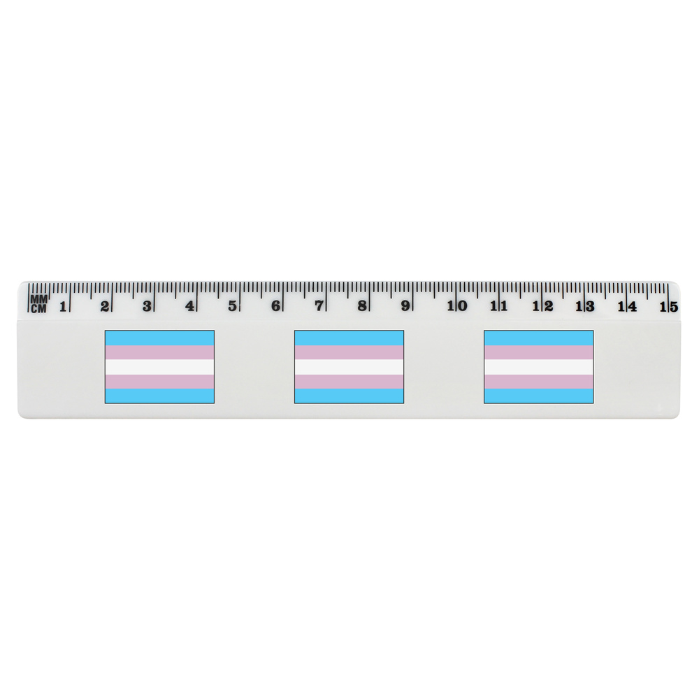 'Transgender Pride Flag' 15cm (6 Inch) White Plastic Ruler (RL00039399)