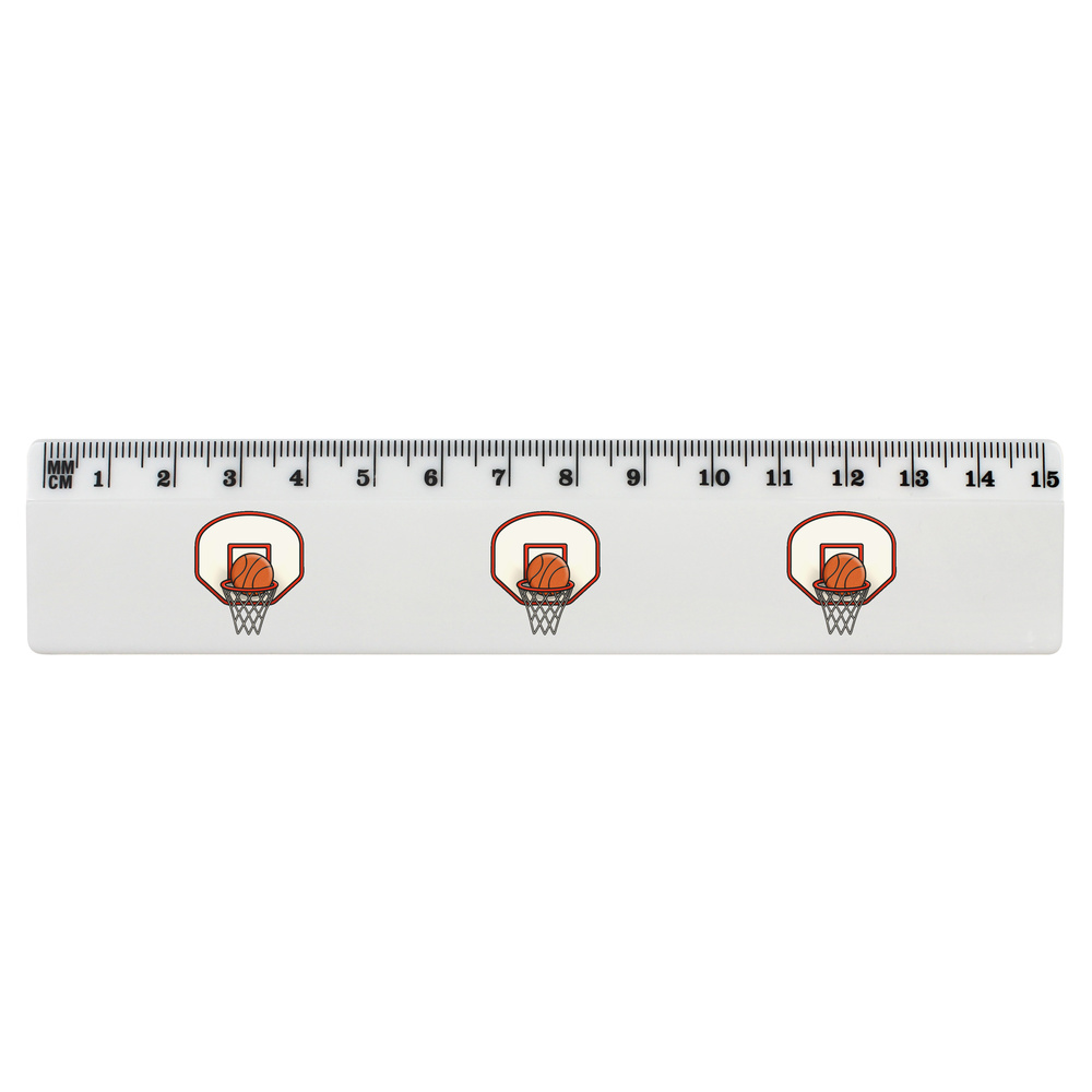 'Basketball Hoop' 15cm (6 Inch) White Plastic Ruler (RL00039819)