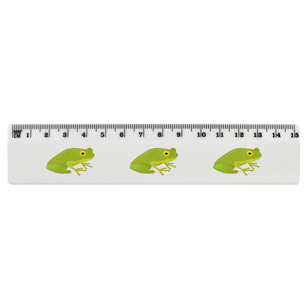 'Frog' White Plastic Ruler (RL024172)