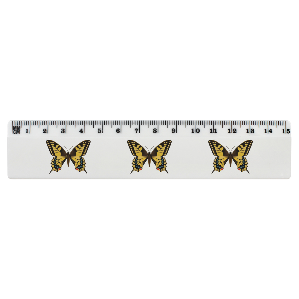'Swallowtail Butterfly' 15cm (6 Inch) White Plastic Ruler (RL00041130)