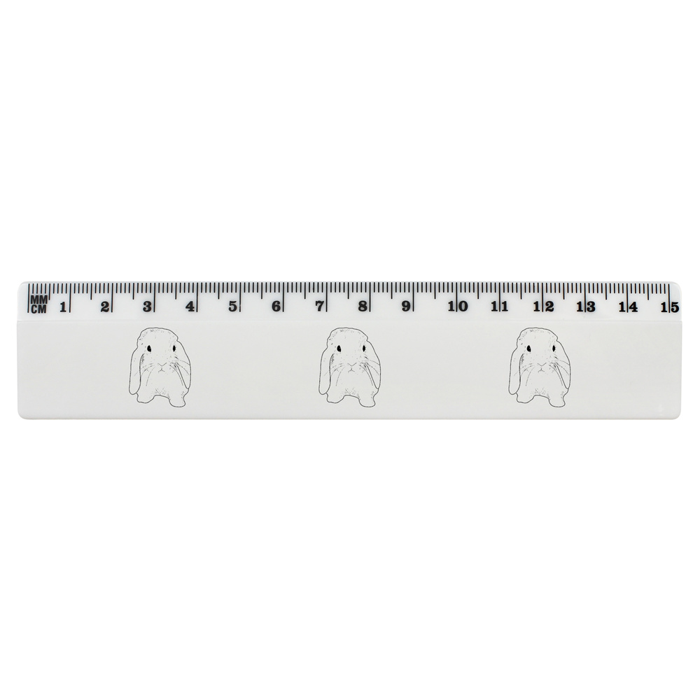 'Bunny' White Plastic Ruler (RL026515)