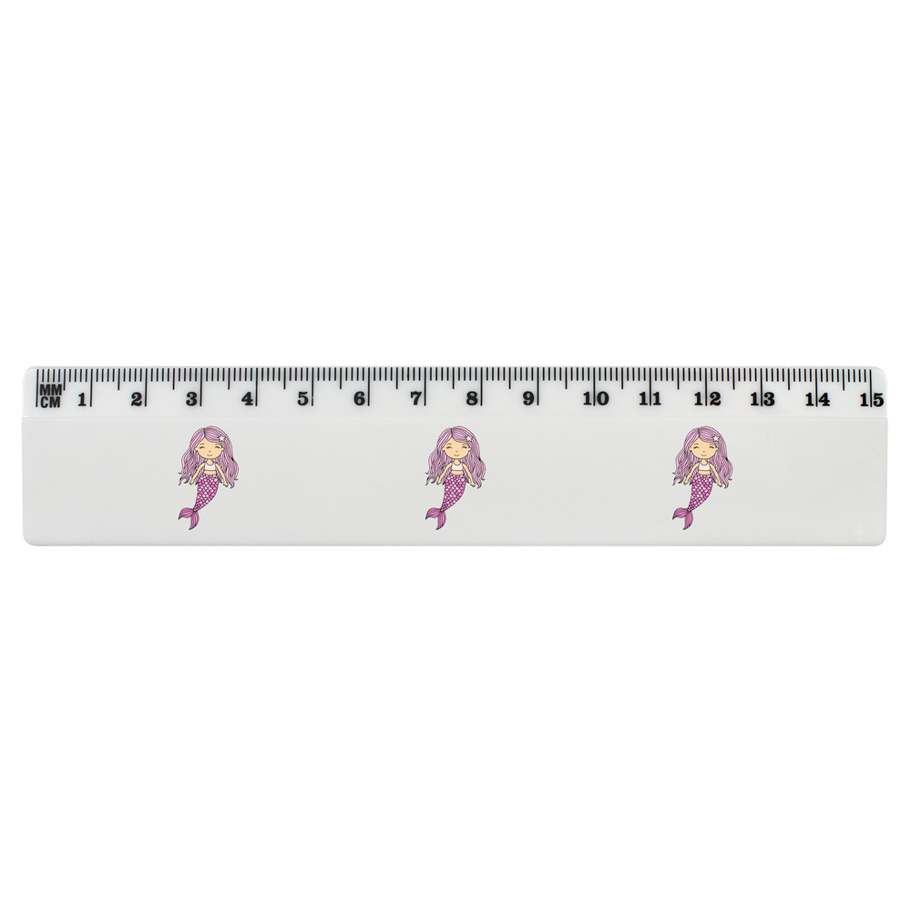 'Mermaid' 15cm (6 Inch) White Plastic Ruler (RL00045420)
