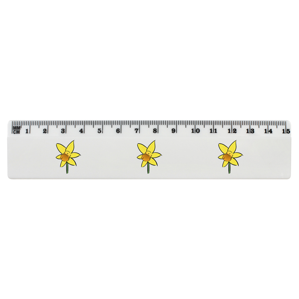 'Daffodil' White Plastic Ruler (RL028264)