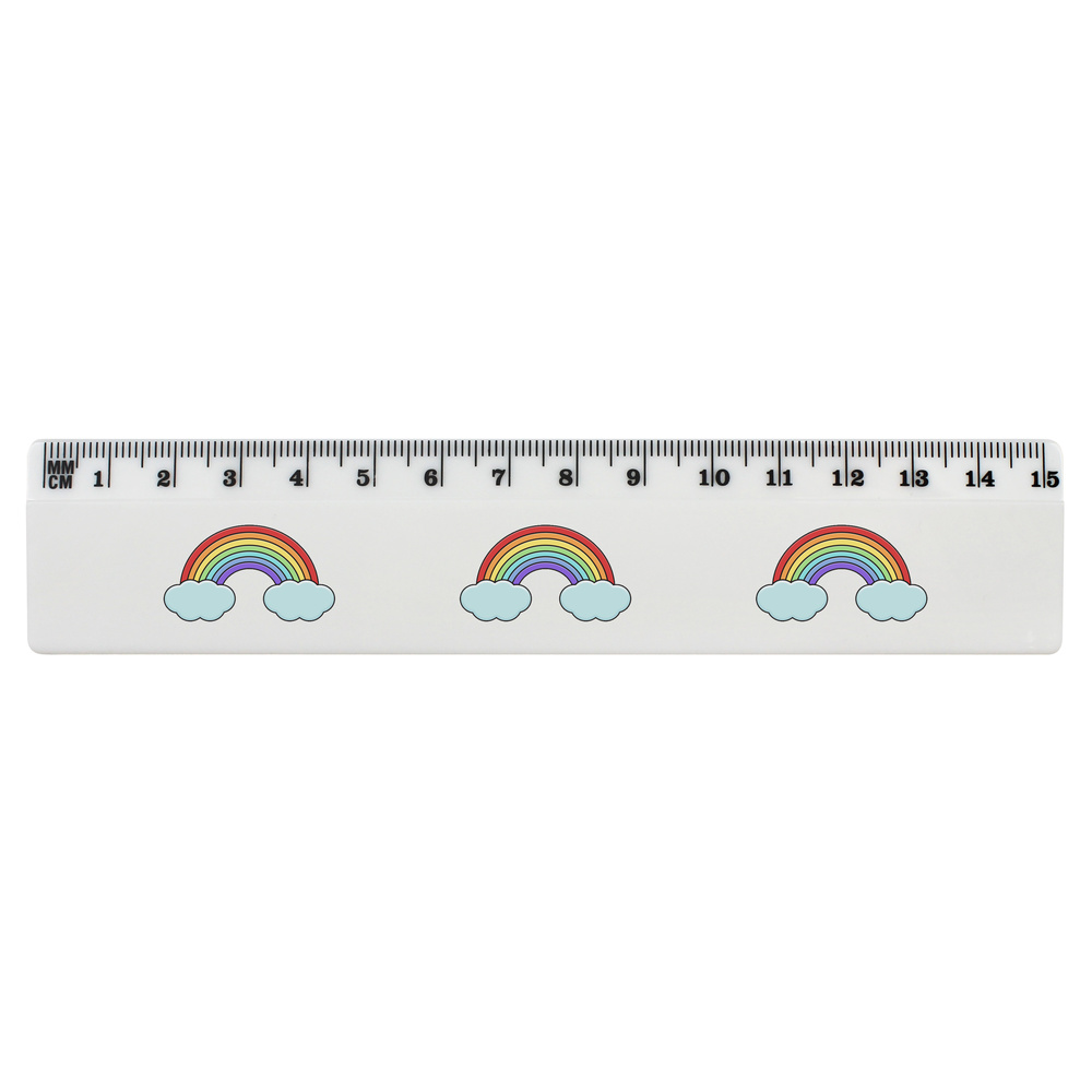 'Rainbow' White Plastic Ruler (RL028359)
