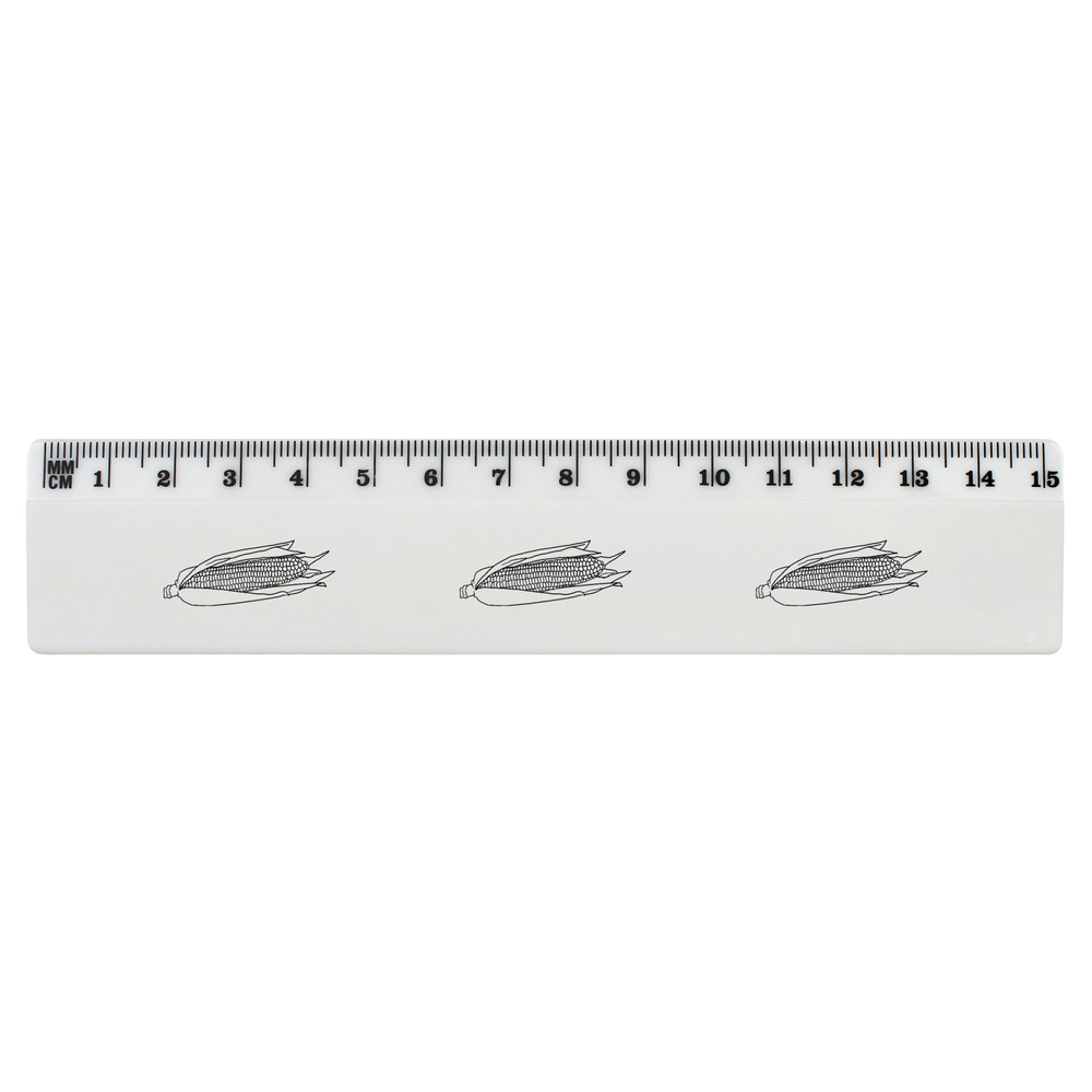 'Sweetcorn' White Plastic Ruler (RL028627)