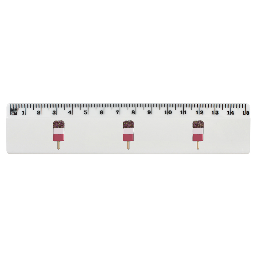 'Sprinkle Ice Lolly' 15cm (6 Inch) White Plastic Ruler (RL00053202)