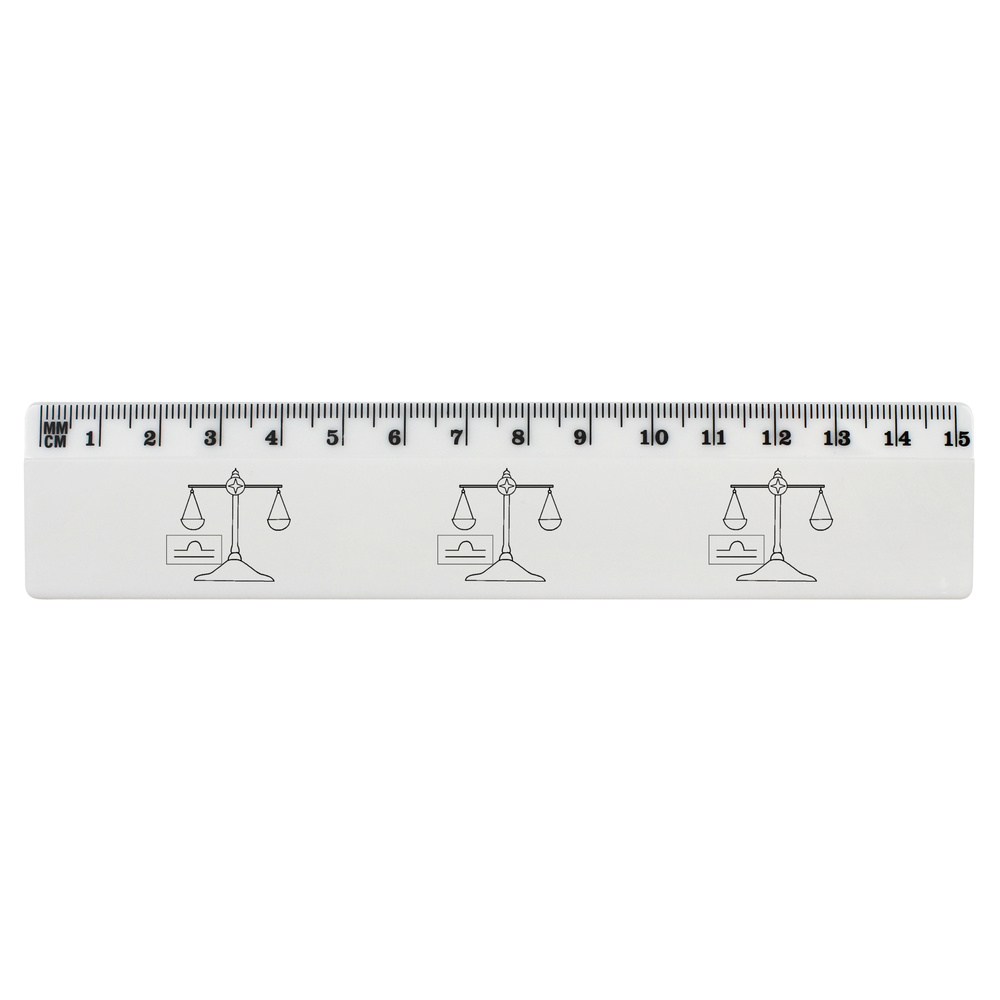 'Libra Zodiac Sign' White Plastic Ruler (RL031161)