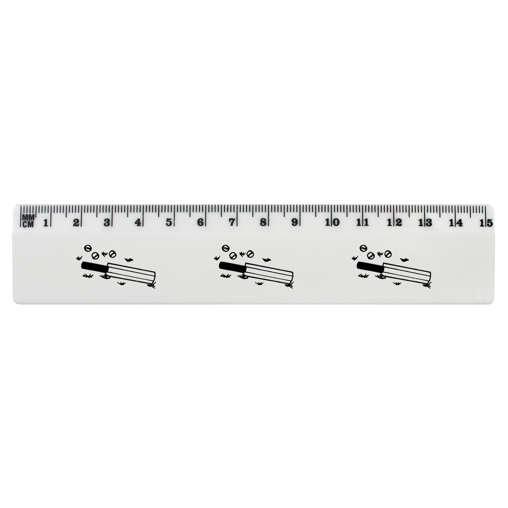 'Cricket Bat & Balls' 15cm (6 Inch) White Plastic Ruler (RL00056332)