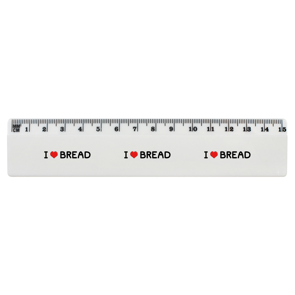 'I Love Bread' White Plastic Ruler (RL034305)