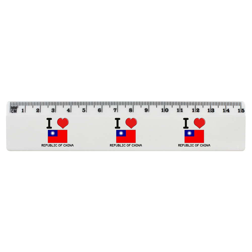 'I Love Republic of China' White Plastic Ruler (RL033376)