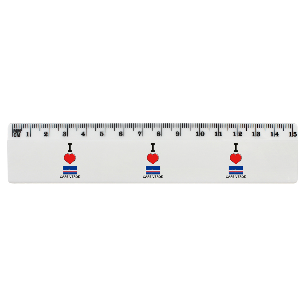 'I Love Cape Verde' White Plastic Ruler (RL033597)