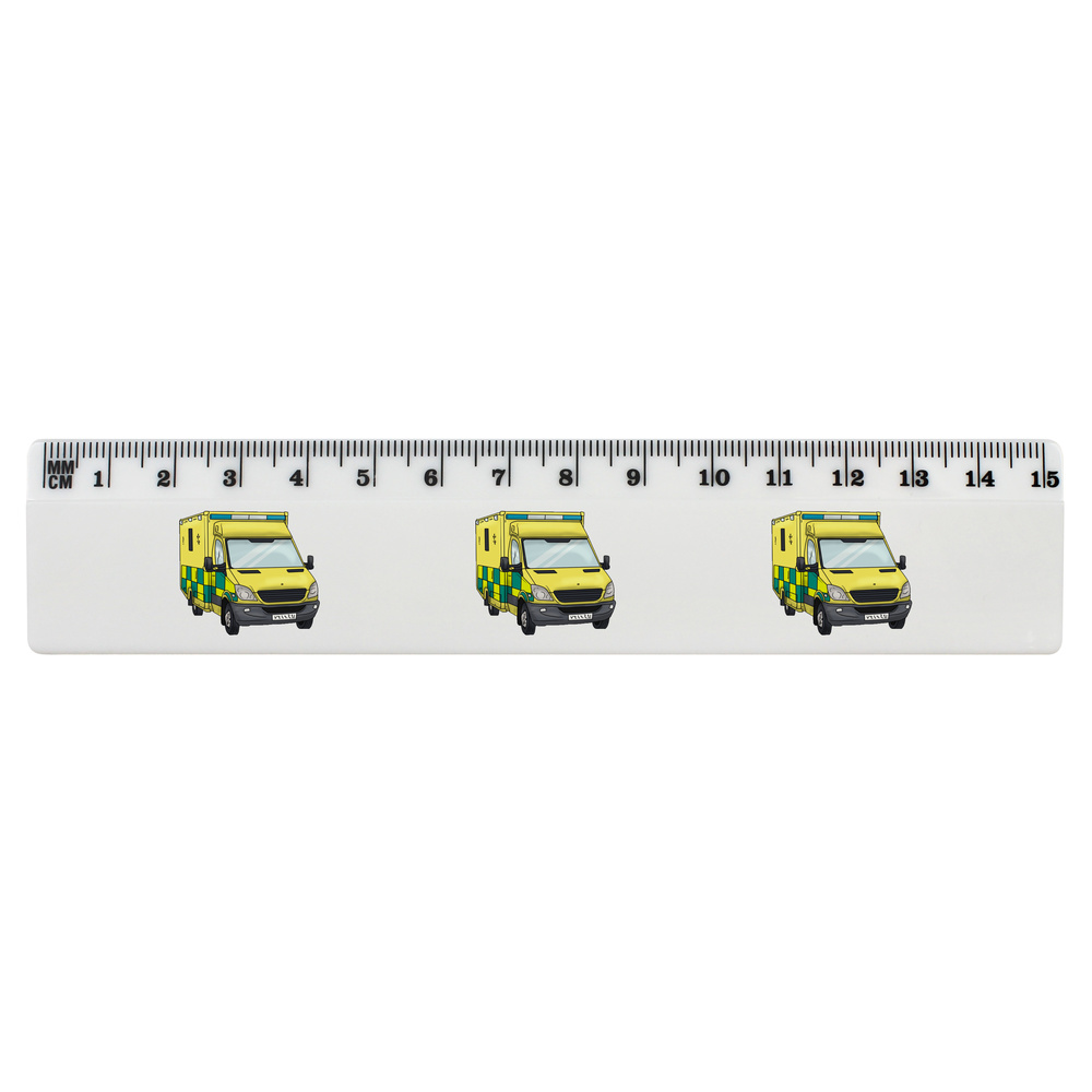 'UK Ambulance' 15cm (6 Inch) White Plastic Ruler (RL00065987)