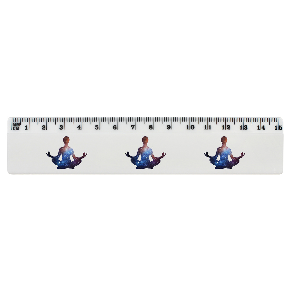 'Meditation Stars' 15cm (6 Inch) White Plastic Ruler (RL00069087)