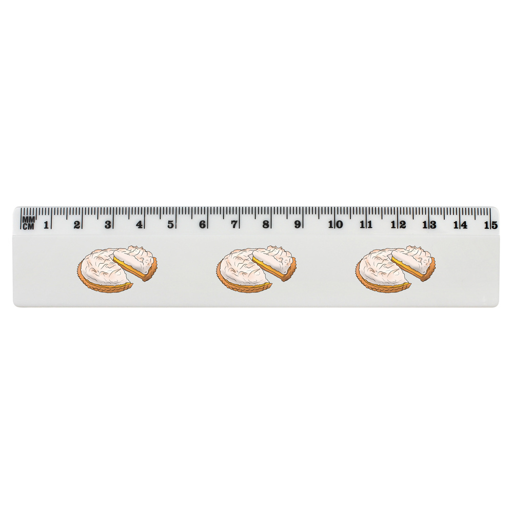 'Lemon Meringue Pie' 15cm (6 Inch) White Plastic Ruler (RL00069215)