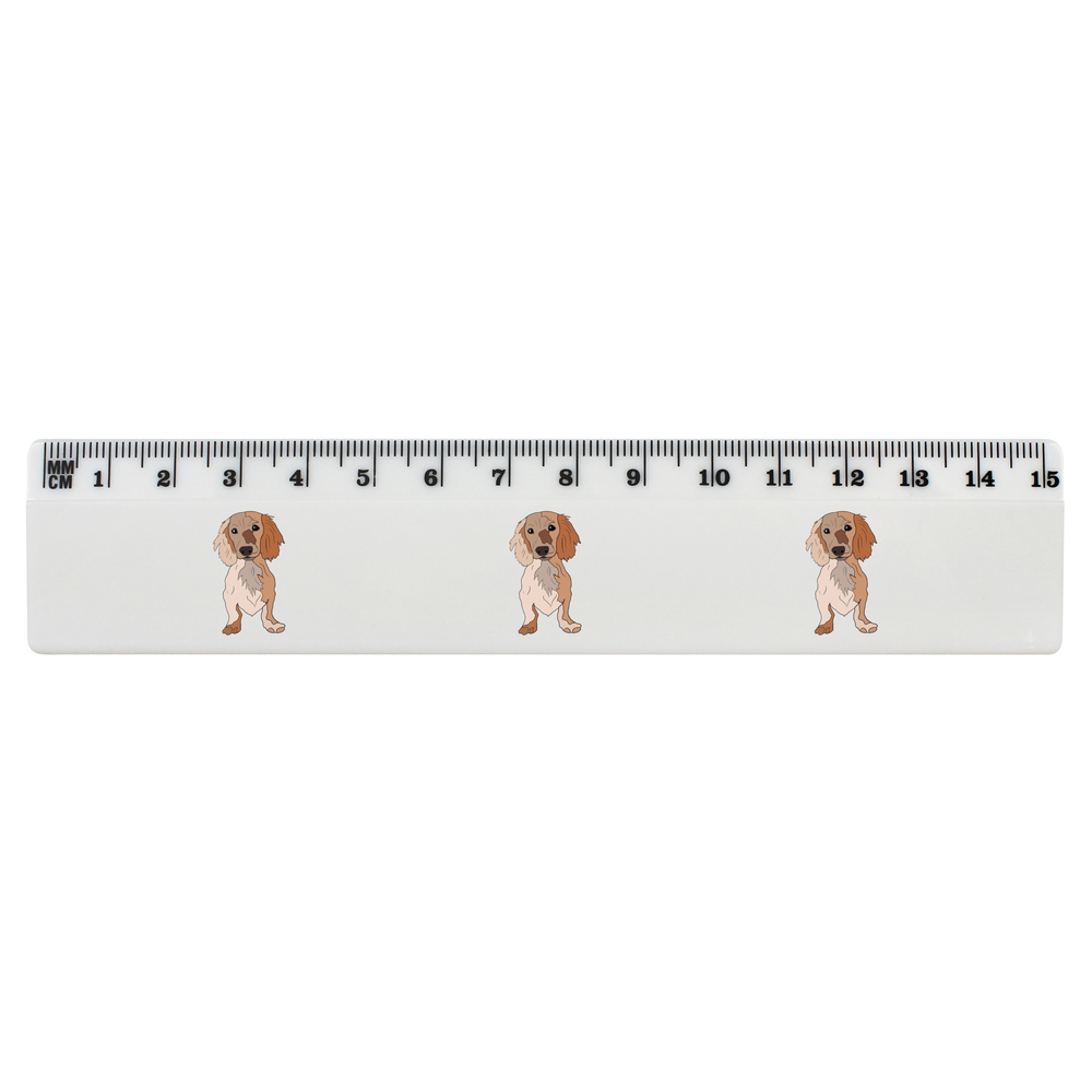 'Sausage Dog puppy ' White Plastic Ruler (RL039165)