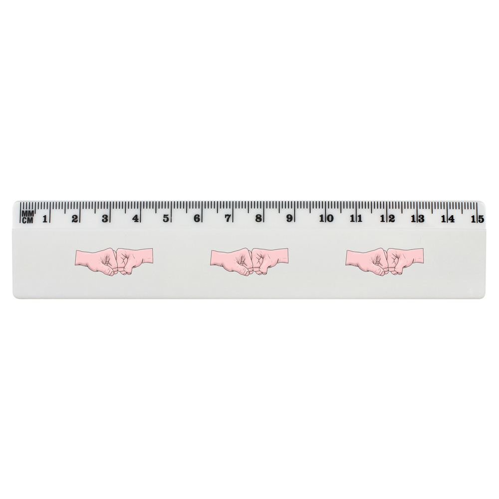 'Fist Bump' 15cm (6 Inch) White Plastic Ruler (RL00070767)