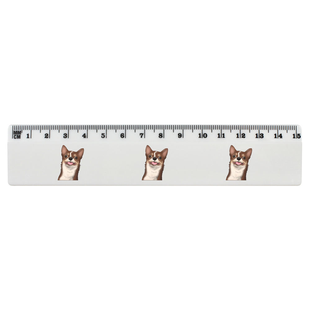 'Goofy Chihuahua' 15cm (6 Inch) White Plastic Ruler (RL00071241)