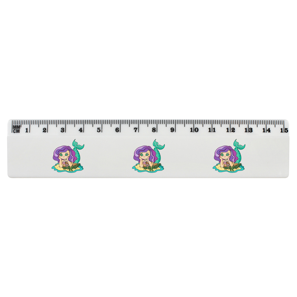 'Mermaid' 15cm (6 Inch) White Plastic Ruler (RL00072573)