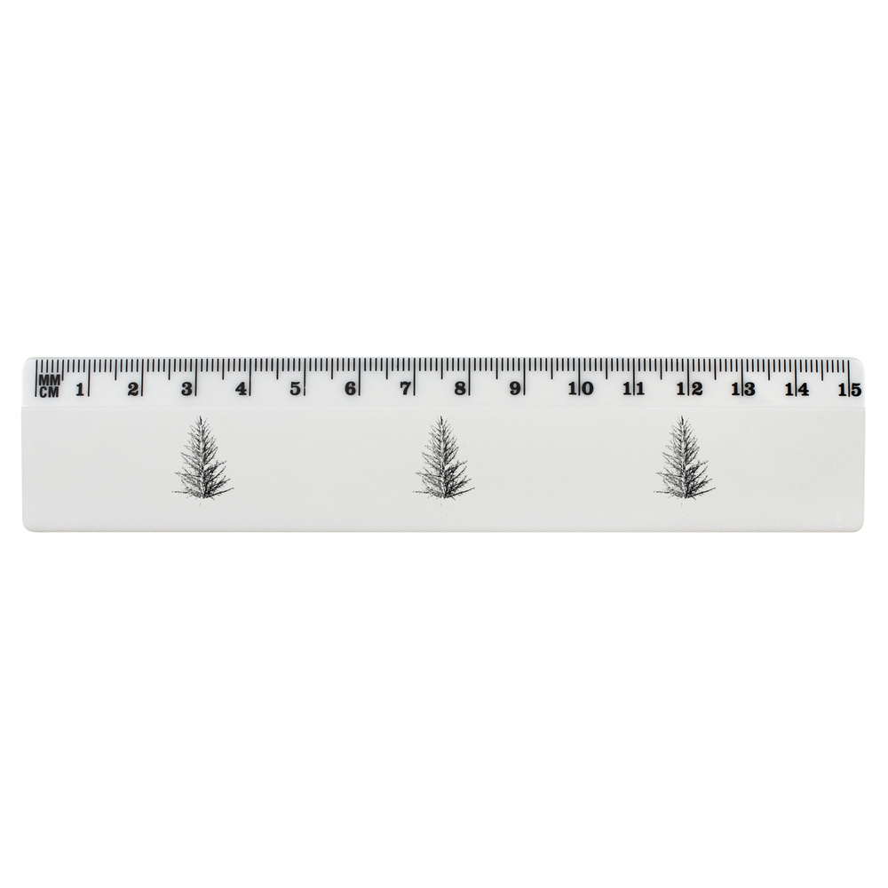 'Dead Pine Tree' White Plastic Ruler (RL041845)