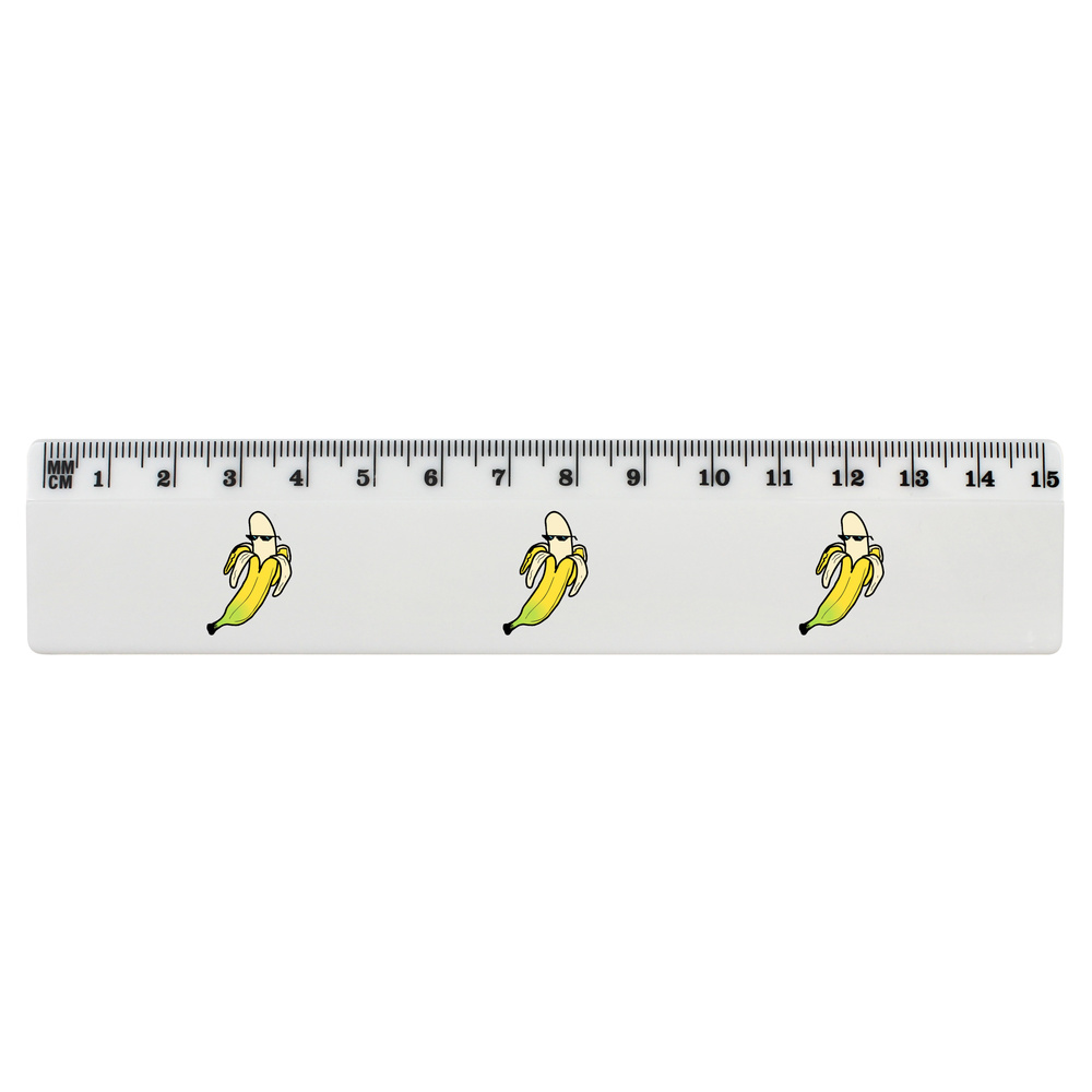 'Yellow Banana ' White Plastic Ruler (RL041990)