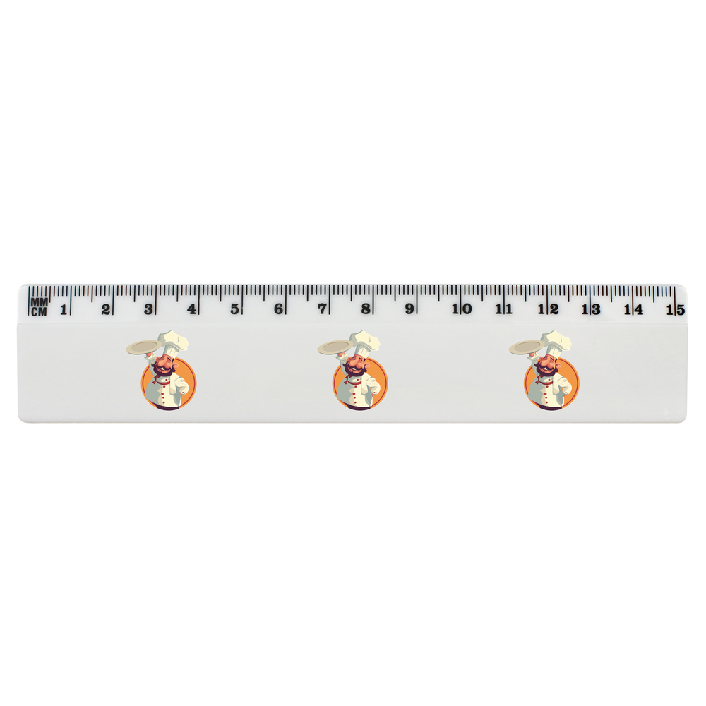 'Chef logo' White Plastic Ruler (RL042479)