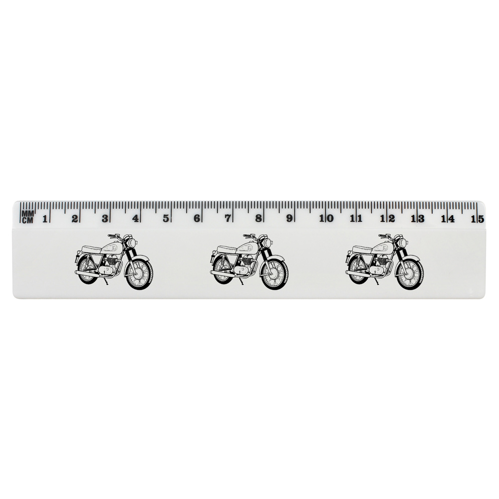 'motorbike' White Plastic Ruler (RL042891)