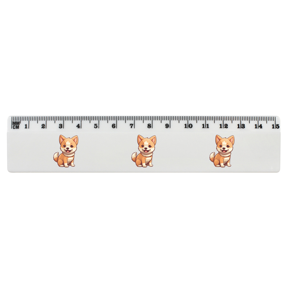 'Shiba Inu' White Plastic Ruler (RL043030)