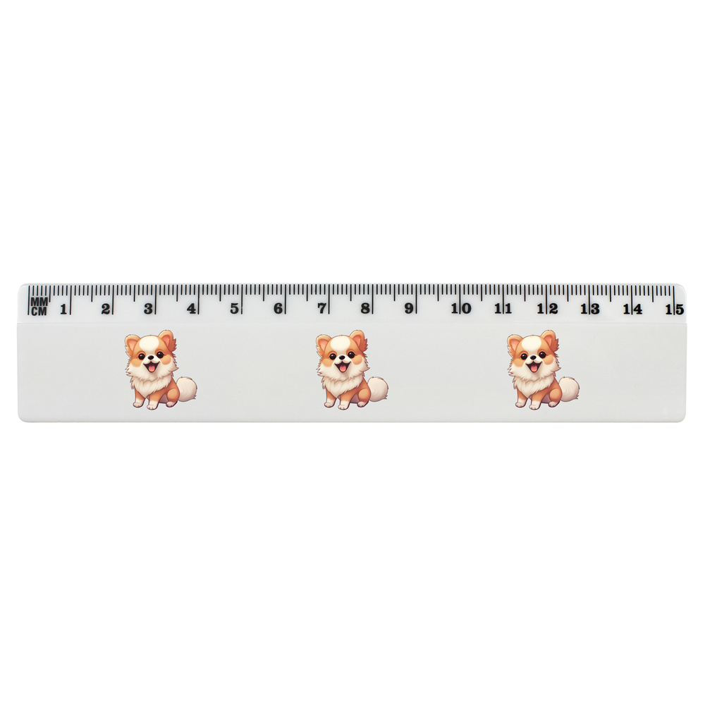 'Pomeranian ' White Plastic Ruler (RL043064)