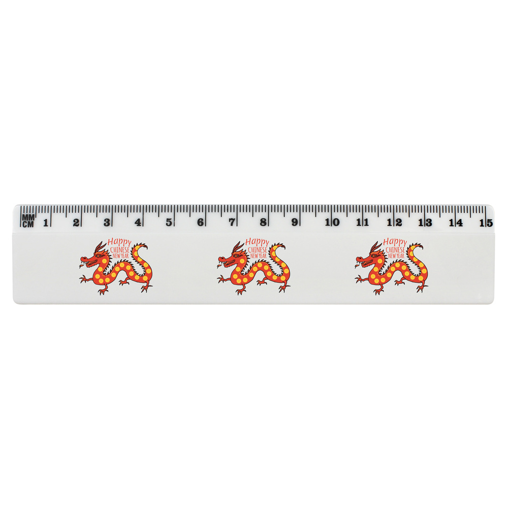 'Happy Chinese New Year' 15cm (6 Inch) White Plastic Ruler (RL00077129)