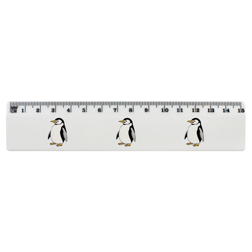 'Rotund Penguin' 15cm (6 Inch) White Plastic Ruler (RL00077615)