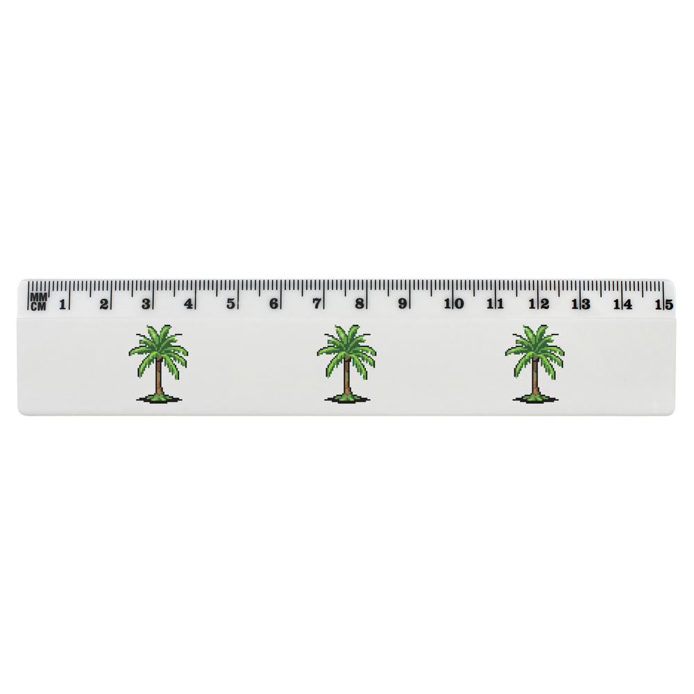 'Pixel Art Palm Tree' White Plastic Ruler (RL044261)