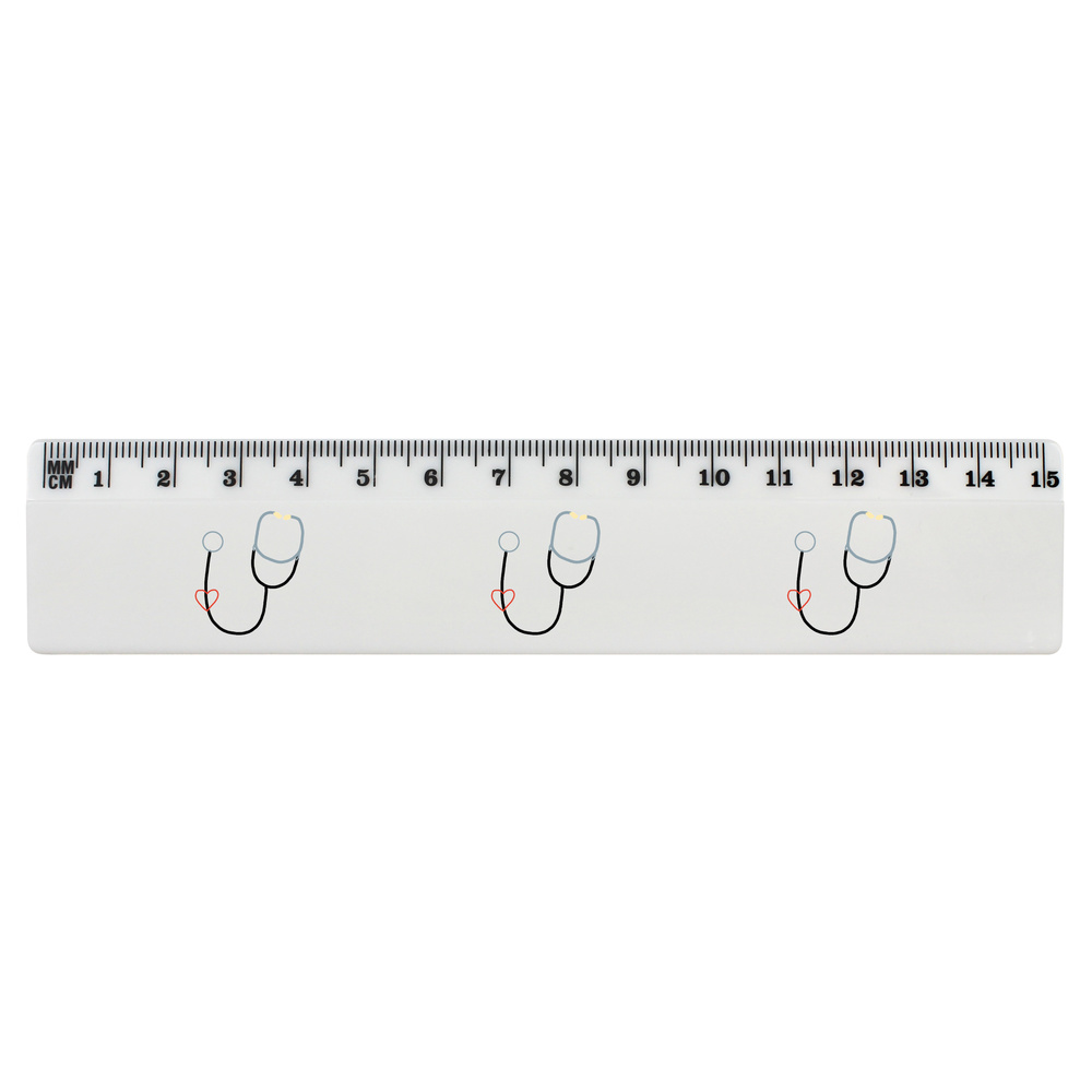 'A Stethoscope to Monitor Your Heart ' White Plastic Ruler (RL044776)