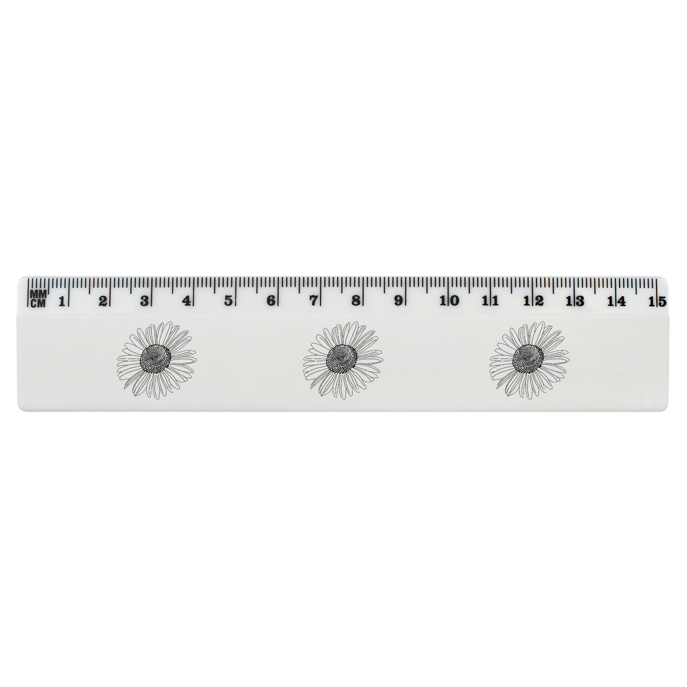 'Marguerite Daisy' White Plastic Ruler (RL045273)