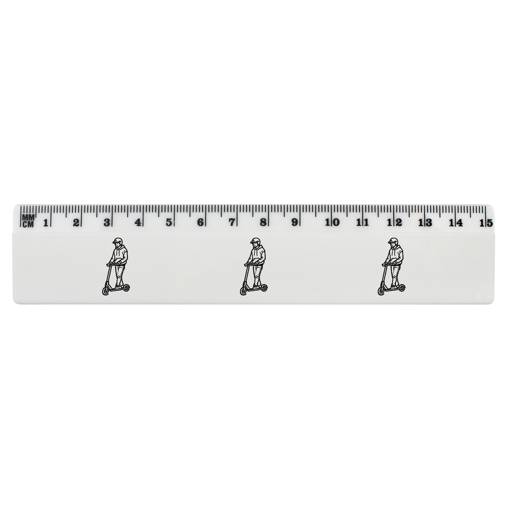 'Electric Kick Scooter' White Plastic Ruler (RL046031)