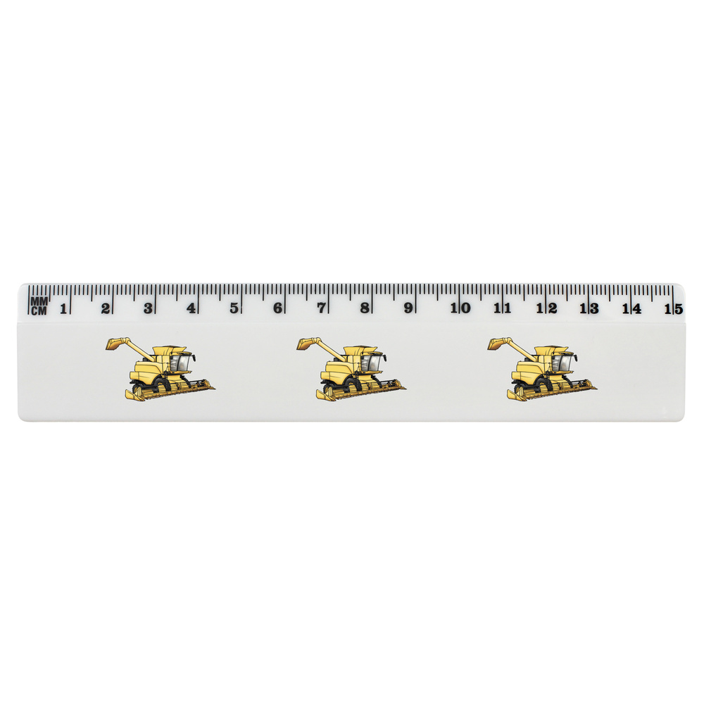 'Combine Harvester' White Plastic Ruler (RL047762)