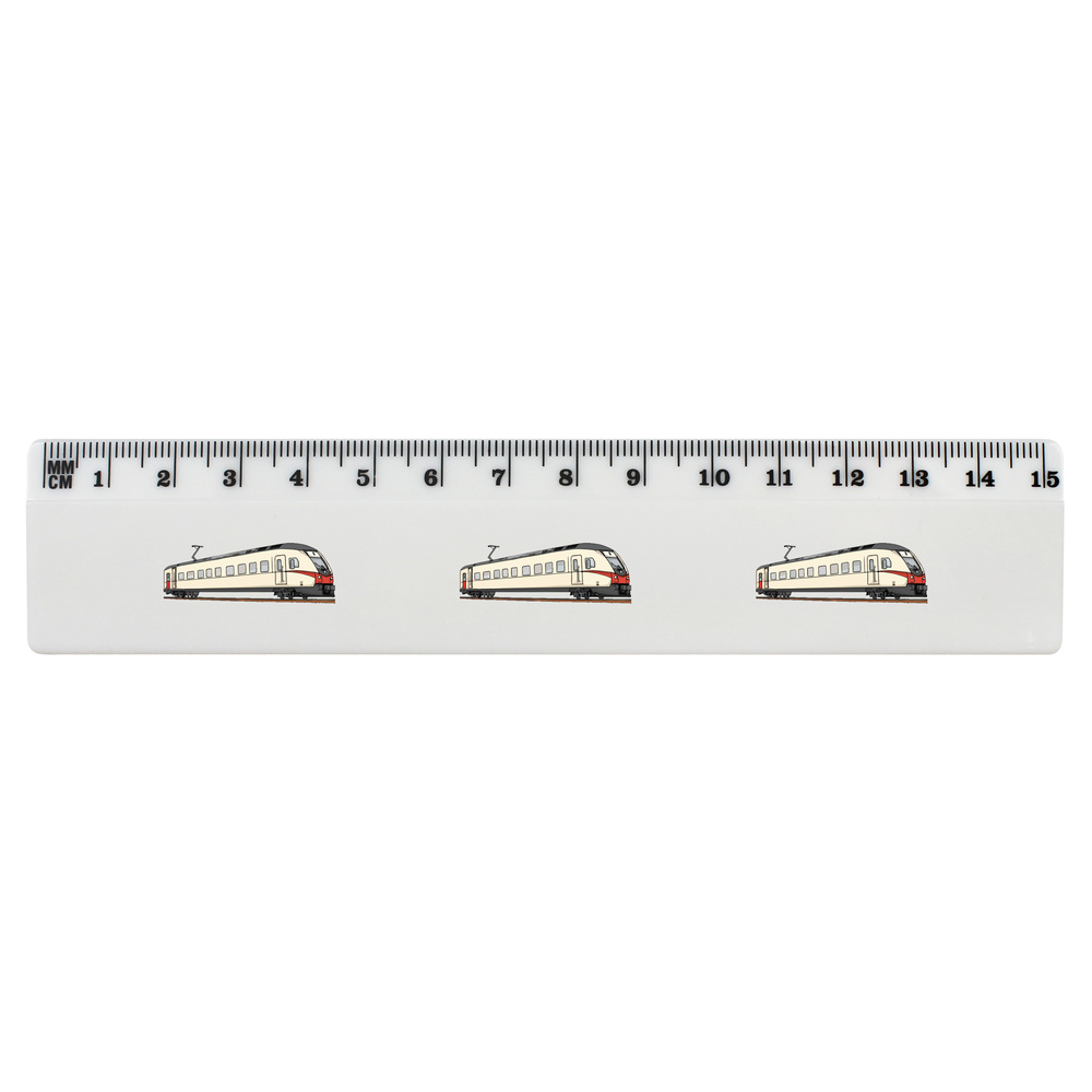 'Modern Tram' White Plastic Ruler (RL047857)