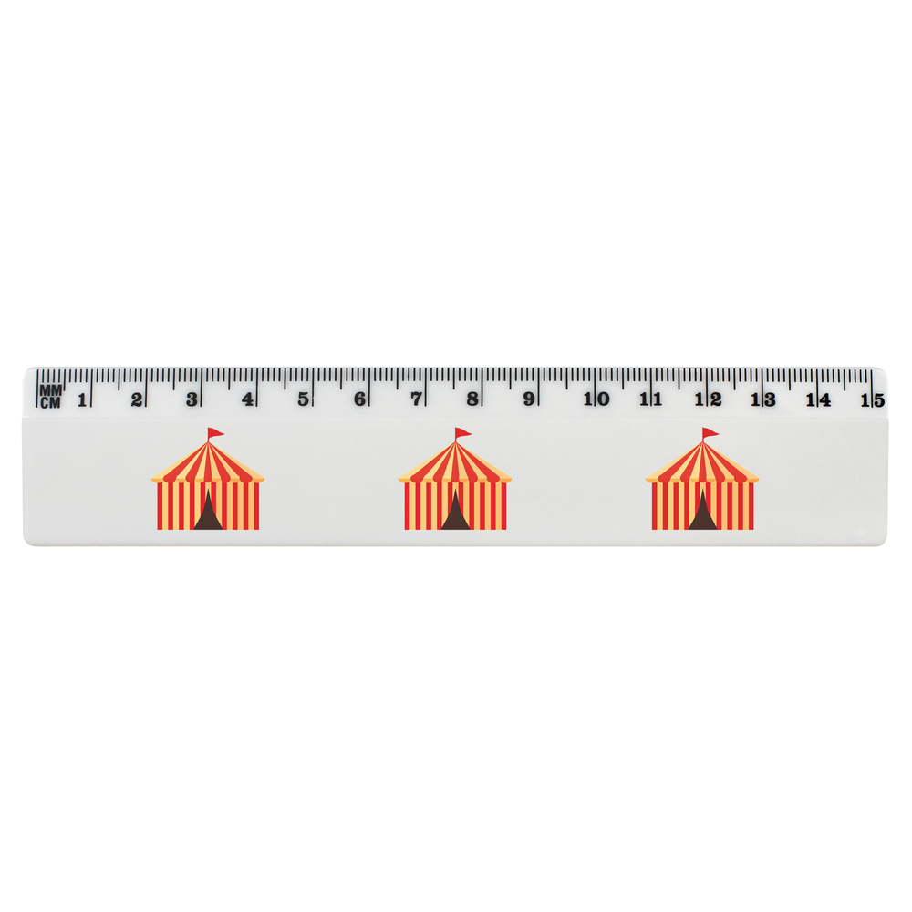'Circus Tent' White Plastic Ruler (RL047913)