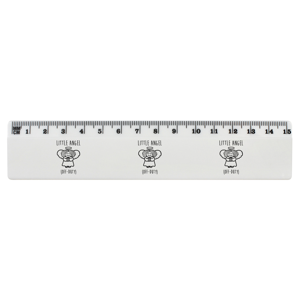 'Off-Duty Angel' White Plastic Ruler (RL047925)