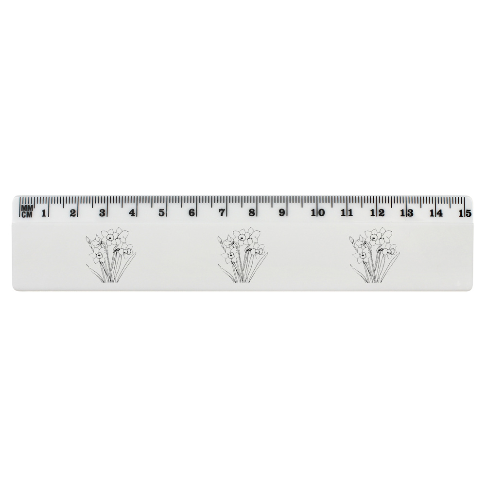 ' Boquet of Daffodils' 15cm (6 Inch) White Plastic Ruler (RL00086345)